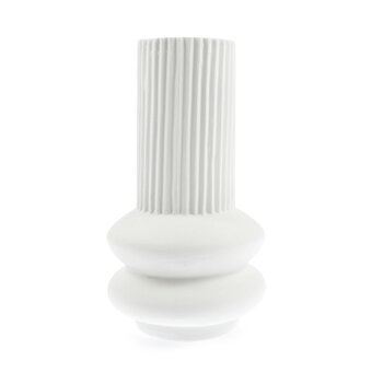 Ceramic Reeded Tall Vase 12cm x 21.5cm