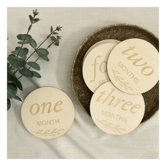 Wooden Baby Milestone Plaques 12 Pack  image number 2