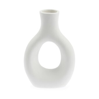 Ceramic Vase with Hole 12.5cm x 18.5cm