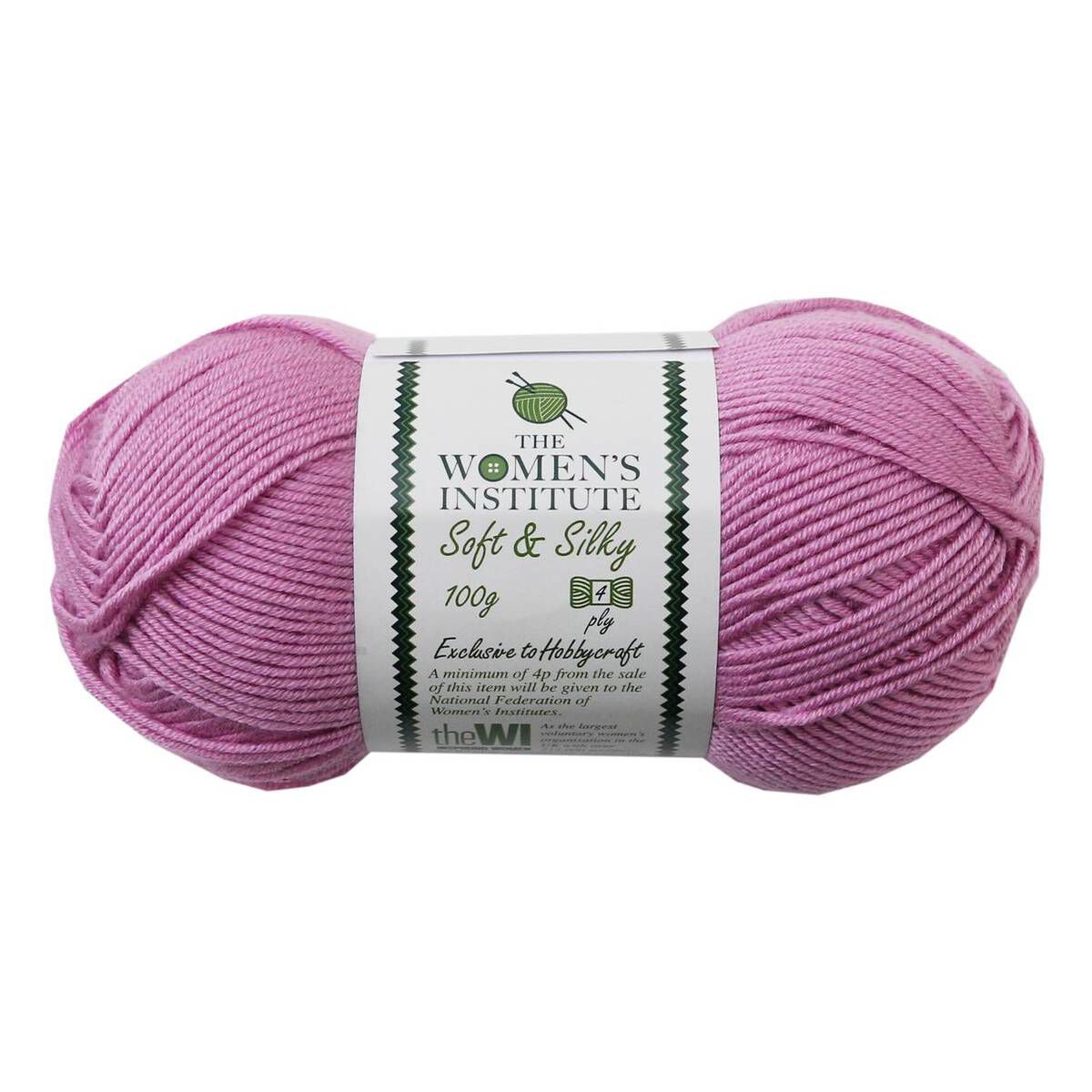 Women's Institute Dusky Pink Soft and Silky 4 Ply Yarn 100g | Hobbycraft