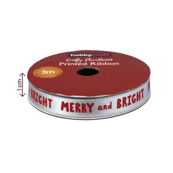 Merry and Bright Printed Ribbon 10mm x 3m image number 5