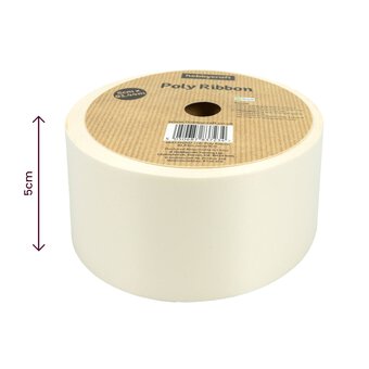 Ivory Poly Ribbon 5cm x 91m image number 4