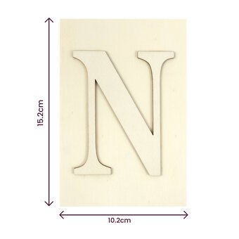 Wooden Letter N Plaque 10cm x 15cm image number 4