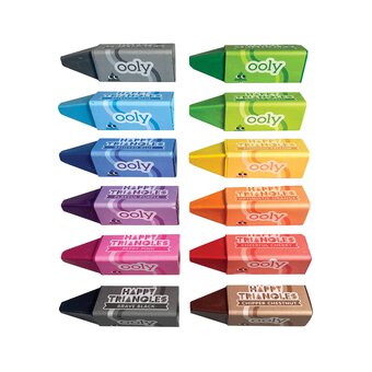 Happy Triangles Jumbo Crayons 12 Pack image number 4