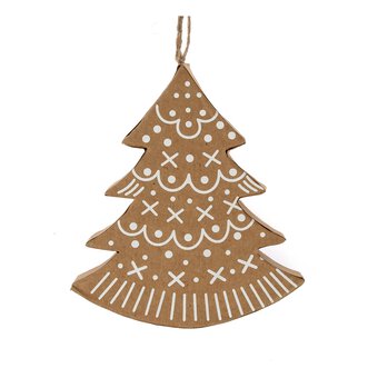 Decorated Mache Christmas Tree Decoration 10cm