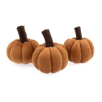 Mini Rust Plush Pumpkins 4.5cm 3 Pack