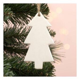 Hanging Ceramic Slim Tree Decoration 10cm