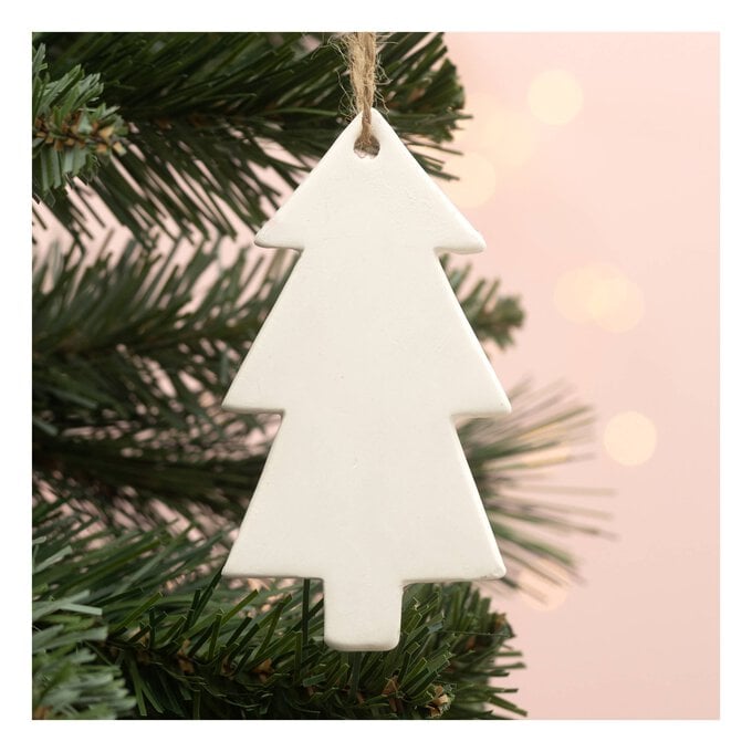 Hanging Ceramic Slim Tree Decoration 10cm image number 1