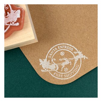 Santa Express Wooden Stamp 5cm x 5cm