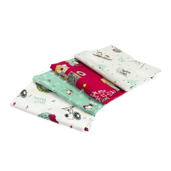 Snoopy Christmas Cotton Fat Quarters 4 Pack