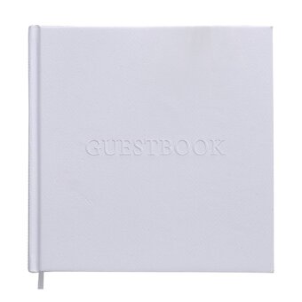 Ginger Ray White Embossed Wedding Guest Book image number 5