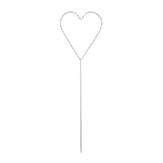 White Wire Heart Wand 30cm  image number 1