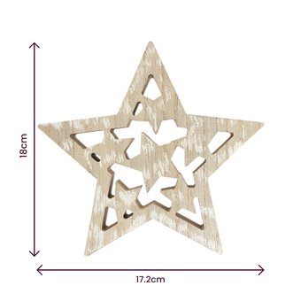 Wooden Standing Star 18cm  image number 3