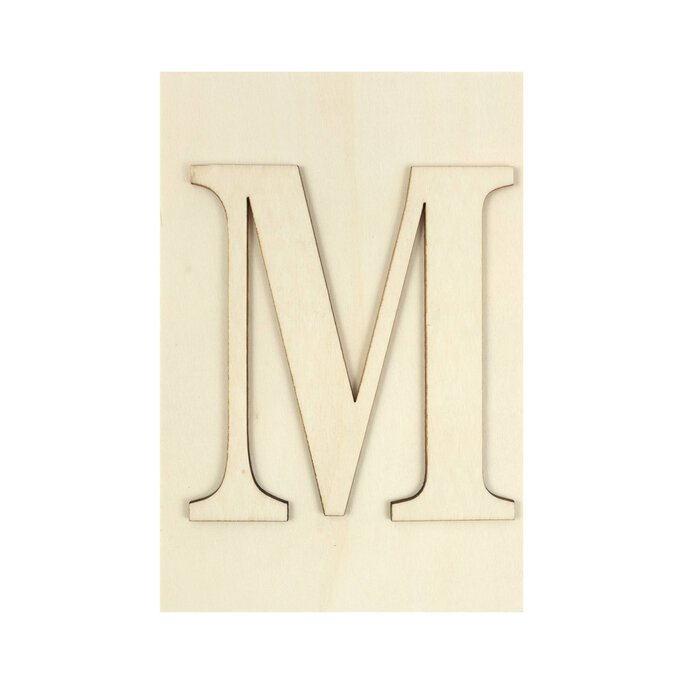 Wooden Letter M Plaque 10cm x 15cm image number 1