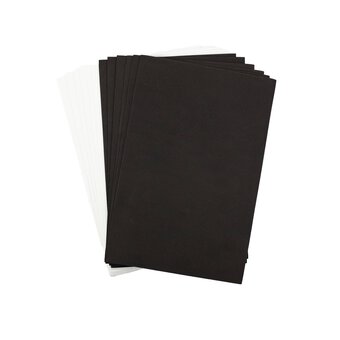 Black and White EVA Foam Sheets A4 12 Pack