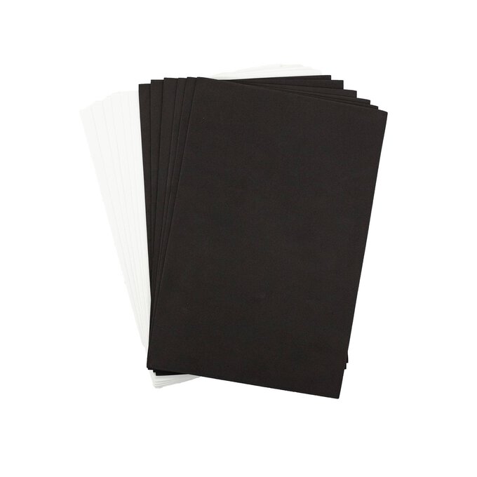 Black and White EVA Foam Sheets A4 12 Pack image number 1