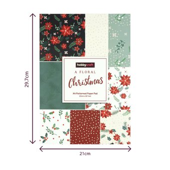 A Floral Christmas A4 Paper Pad 24 Sheets image number 6