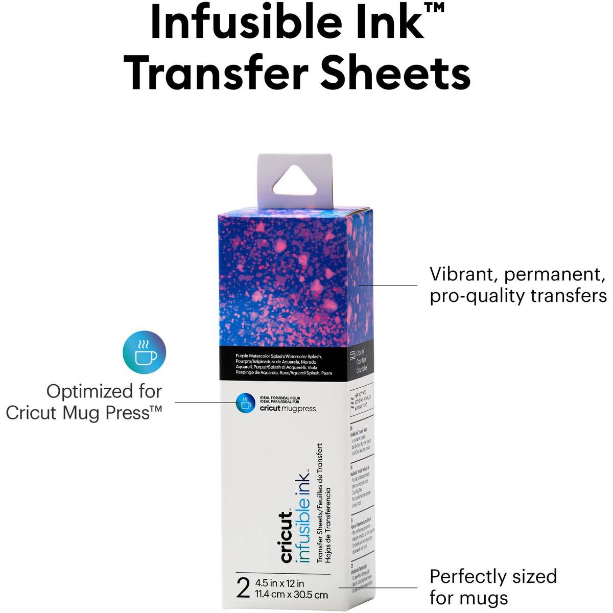 Cricut Infusible Ink Purple Watercolour Mug Press Transfer Sheets