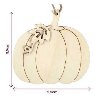 Hanging Wooden Pumpkin Decoration 9.5cm  image number 5