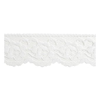 White 35mm Buttercup Lace Trim by the Metre | Hobbycraft