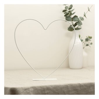 White Metal Heart Frame Decoration 30cm image number 2