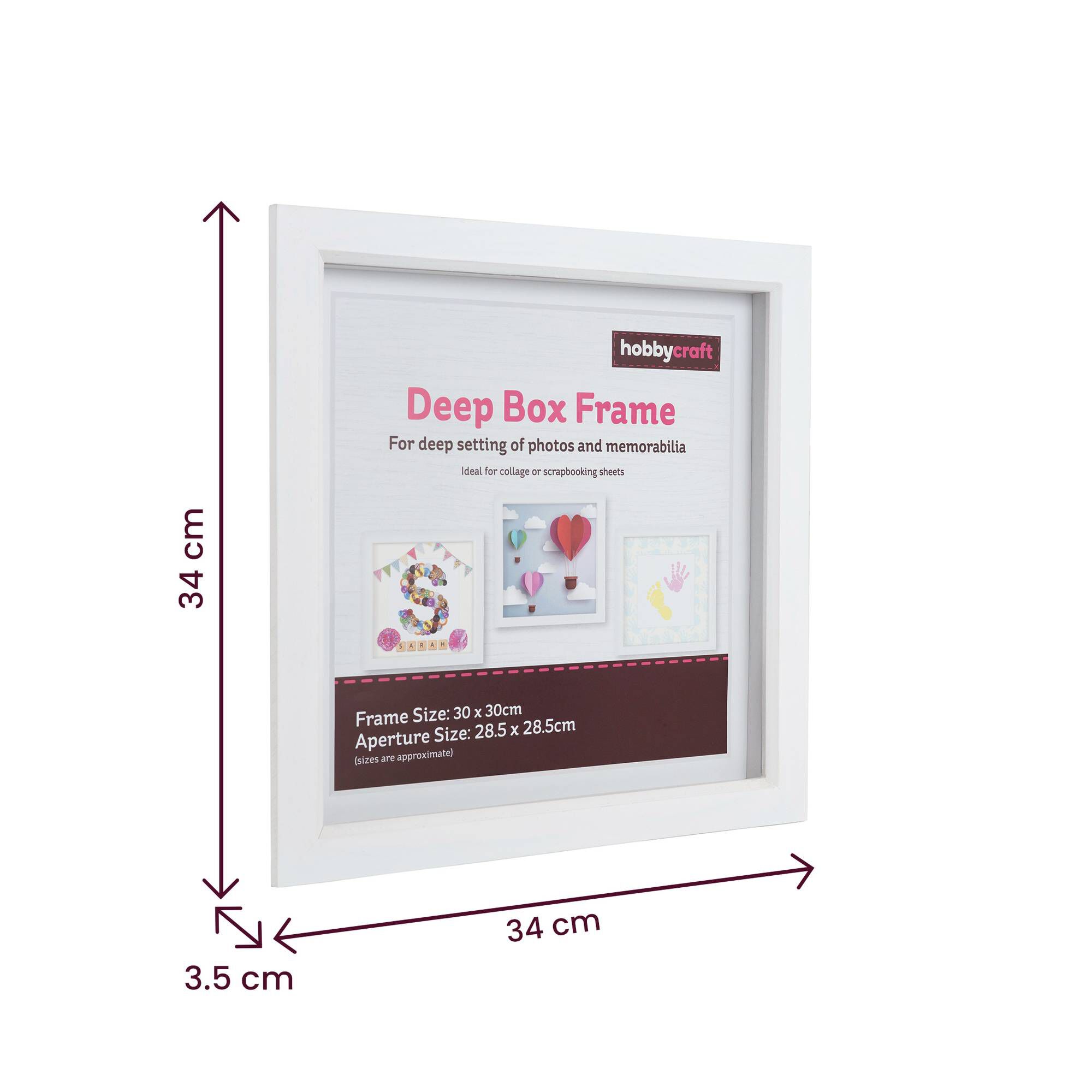 White Deep Box Frame 28.5cm x 28.5cm | Hobbycraft