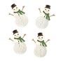 White Snowman Honeycomb Toppers 4 Pack image number 1