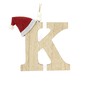 Hanging Wooden Christmas Letter K 9cm  image number 3