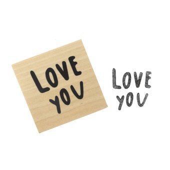 Love You Wooden Stamp 3.8cm x 3.8cm