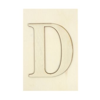 Wooden Letter D Plaque 10cm x 15cm