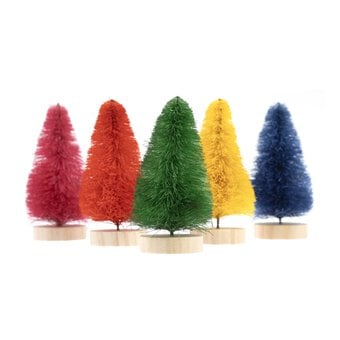 Bright Bottle Brush Trees 10cm 5 Pack