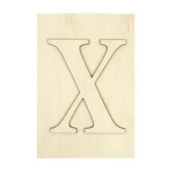 Wooden Letter X Plaque 10cm x 15cm