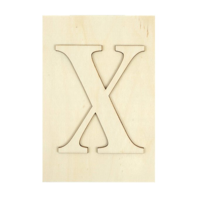 Wooden Letter X Plaque 10cm x 15cm image number 1