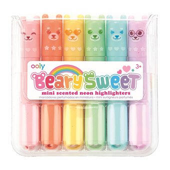 Beary Sweet Mini Scented Neon Highlighters 6 Pack