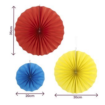 Bright Party Fan Decorations 3 Pack image number 4