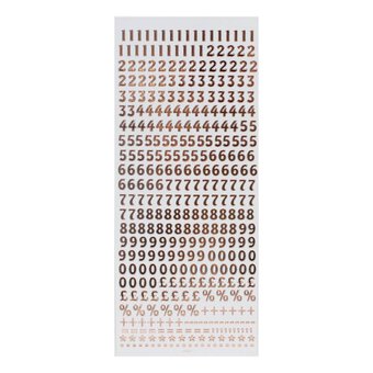 Rose Gold Foil Number Stickers Decorative Number Set From 0 to 9 