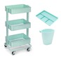 Mint Green Storage Trolley Tray and Bin Bundle image number 1