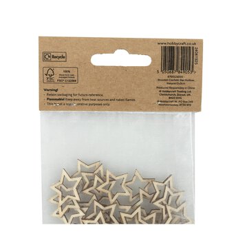 Wooden Hollow Star Confetti 24 Pieces image number 5
