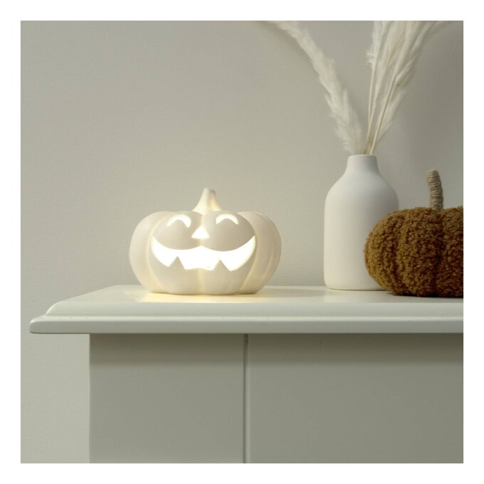 LED Ceramic Pumpkin Face 12cm image number 1