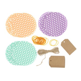 Polka Dot Jam Jar Topper Kit 24 Pack