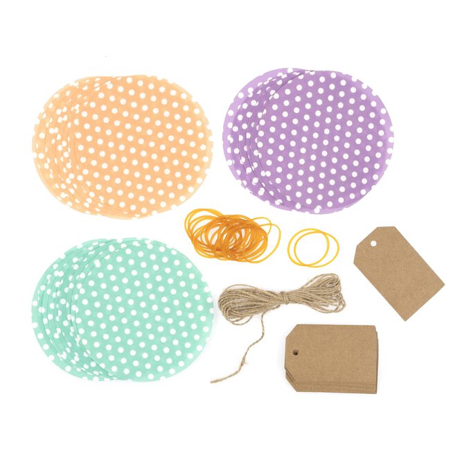 Polka Dot Jam Jar Topper Kit 24 Pack image number 1