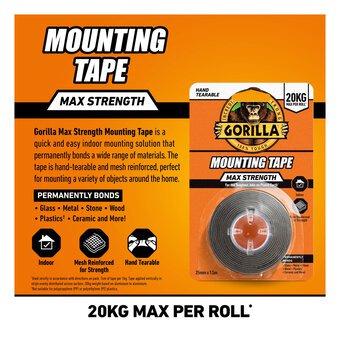 Gorilla Max Strength Mounting Tape 25mm x 1.5m