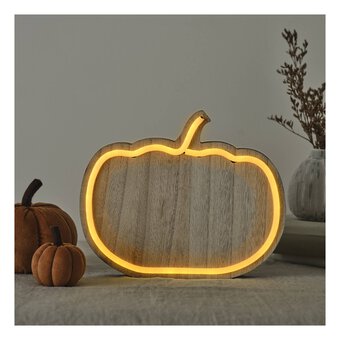 LED Wooden Pumpkin 26cm image number 3