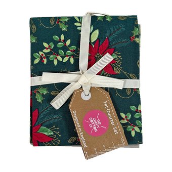 Poinsettia Cotton Fat Quarters 4 Pack