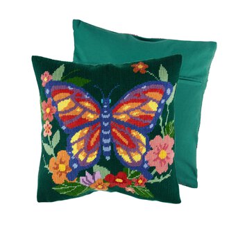 Trimits Flutterby Half Stitch Cushion Kit 40cm x 40cm