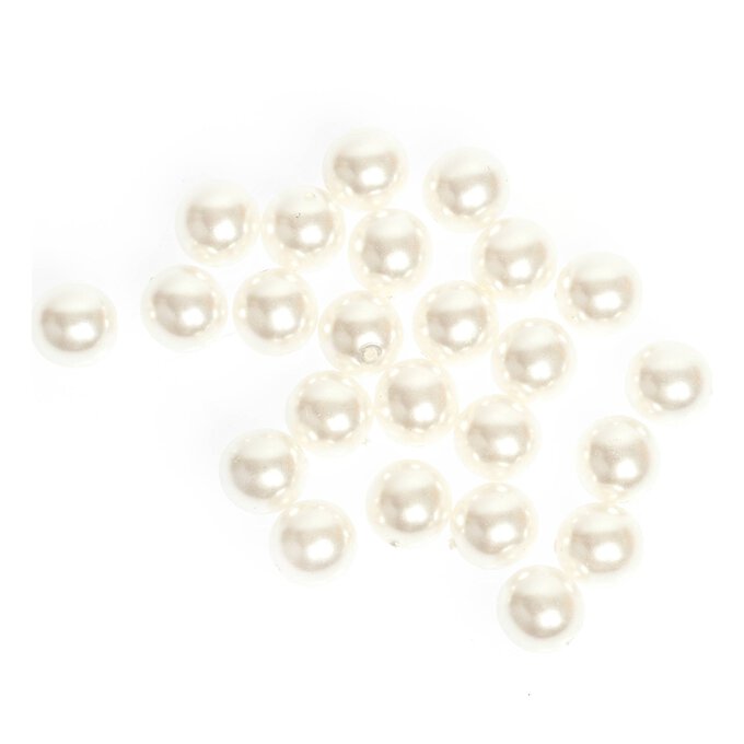 Beads Unlimited White Pearl Beads 8mm 25 Pack image number 1