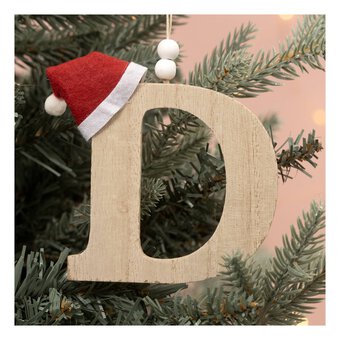 Hanging Wooden Christmas Letter D 9cm