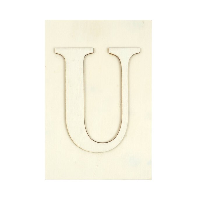 Wooden Letter U Plaque 10cm x 15cm image number 1