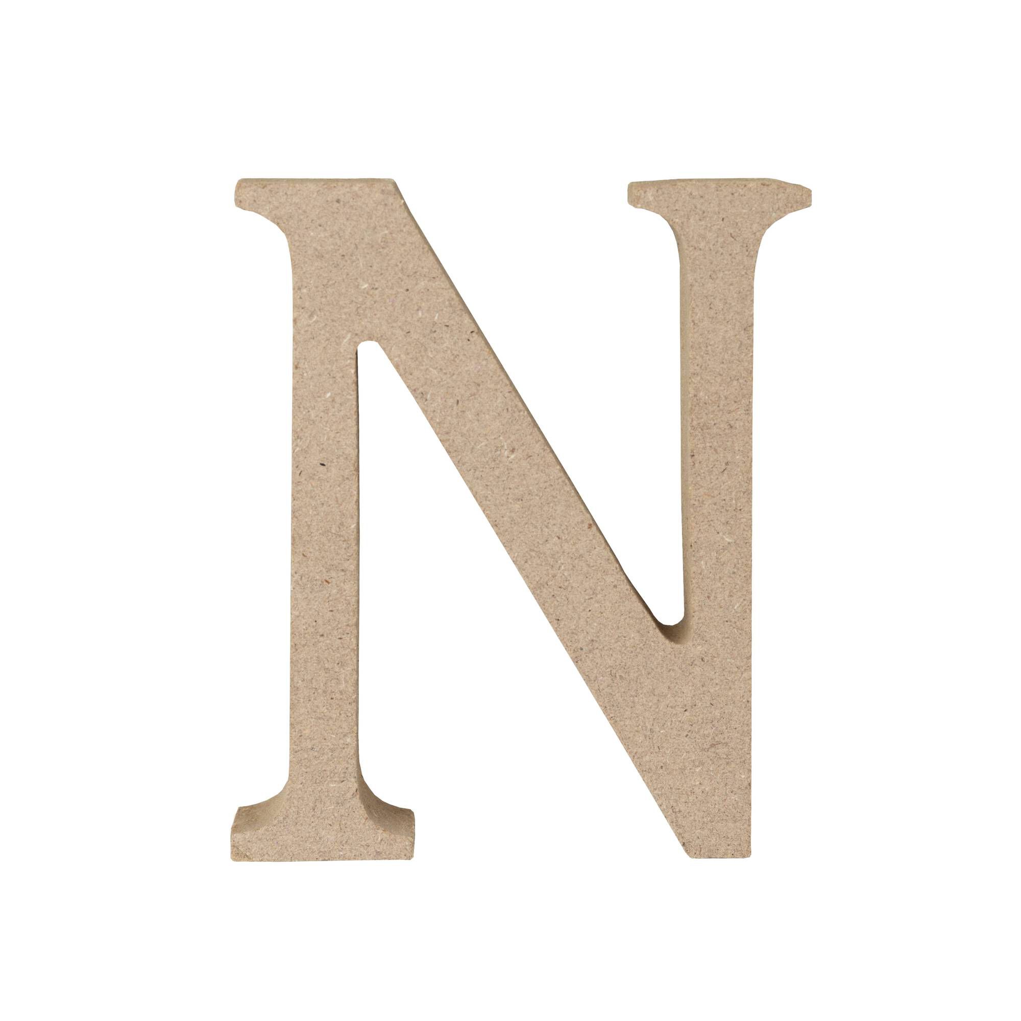 MDF Wooden Letter N 8cm | Hobbycraft