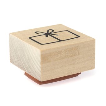 Present Wooden Stamp 3.8cm x 3.8cm